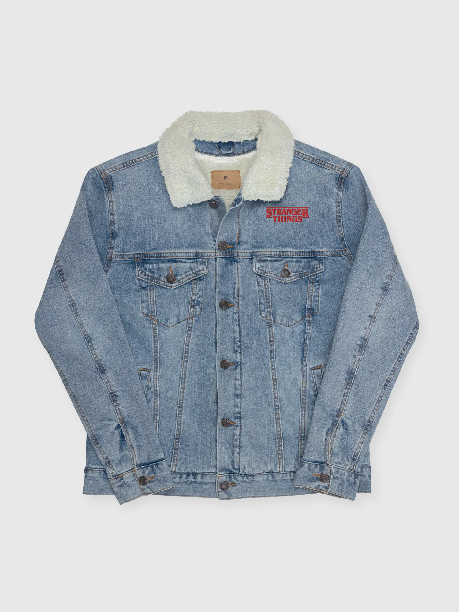 Stranger Things Welcome Unisex Sherpa Jacket [Light Denim]