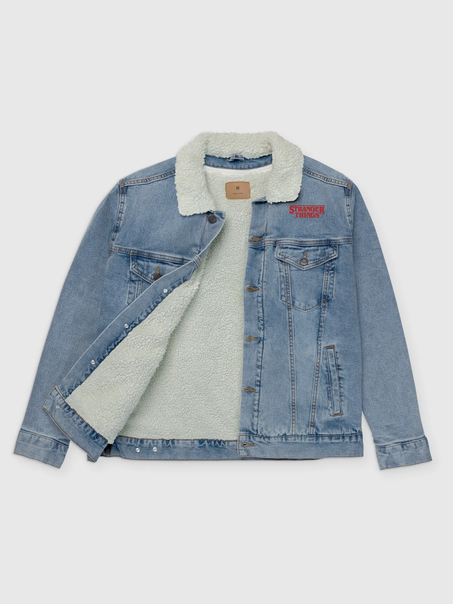 Stranger Things Welcome Unisex Sherpa Jacket [Light Denim]