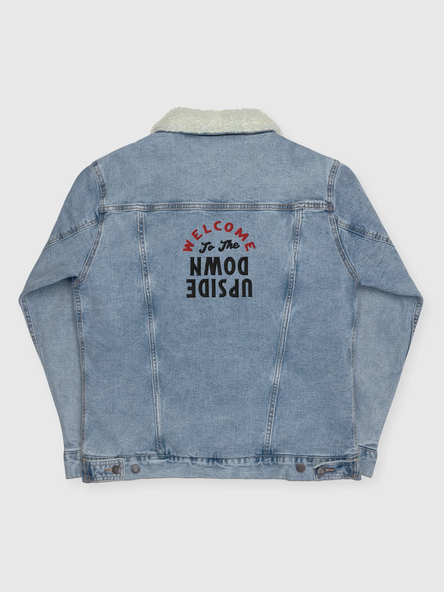 Stranger Things Welcome Unisex Sherpa Jacket [Light Denim]