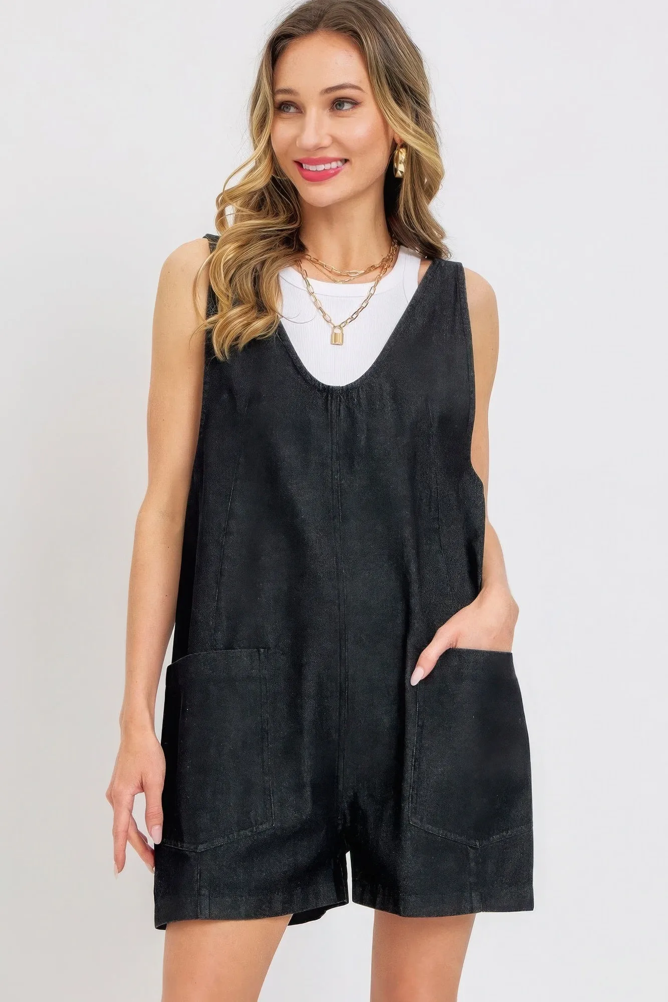 Summer Denim Overall Romper for Women