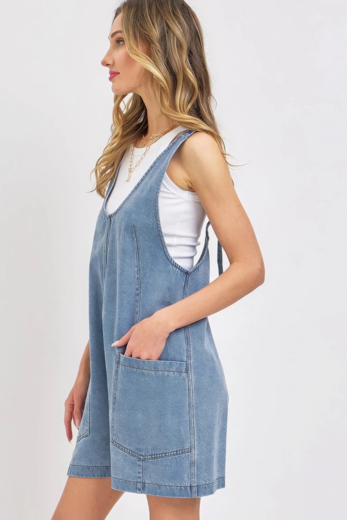 Summer Denim Overall Romper for Women