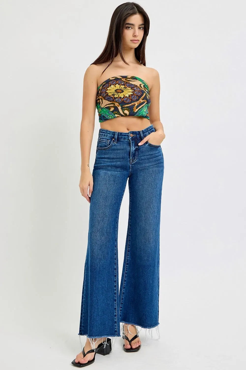 Tallory Tummy Control High Rise Wide Leg Jeans