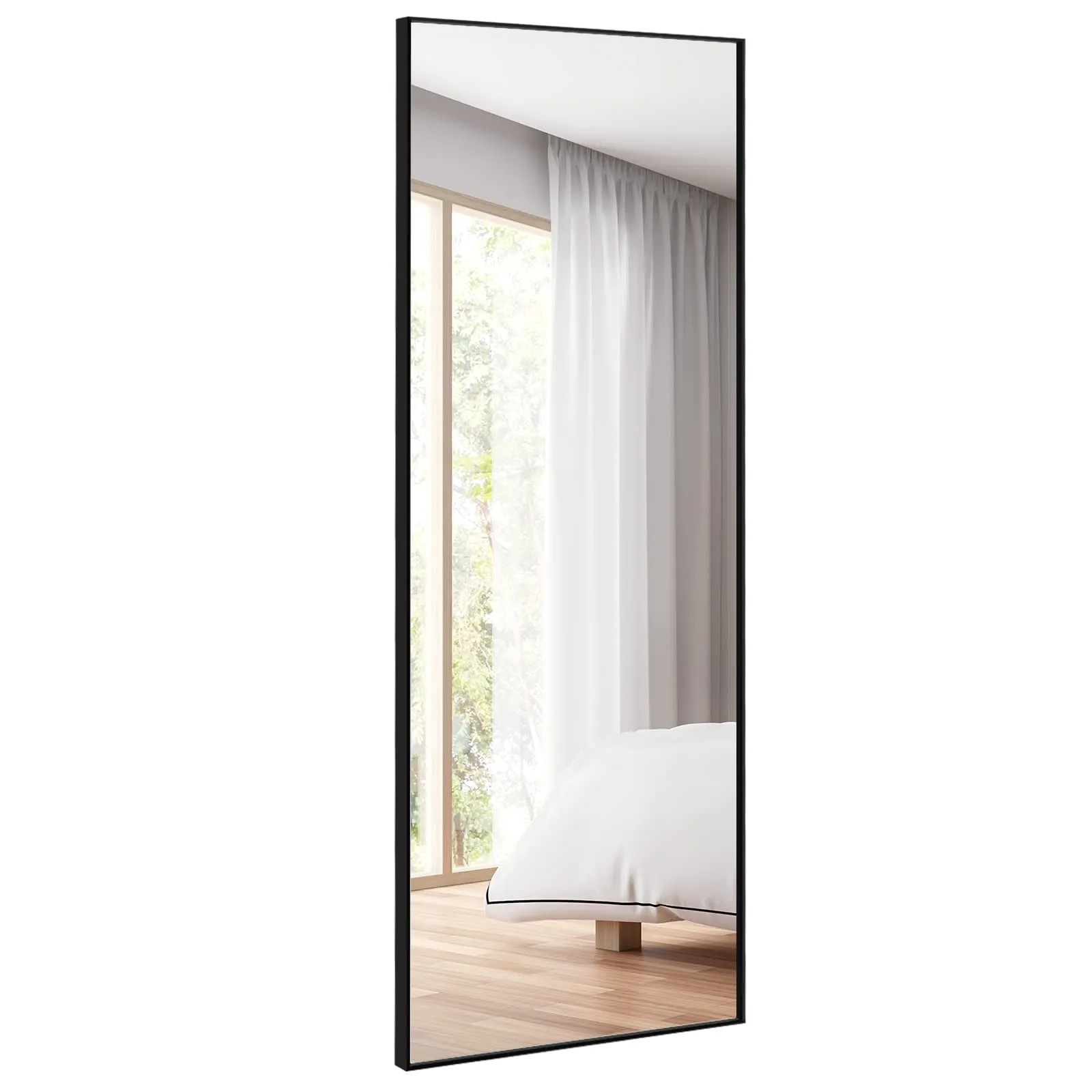 Tangkula 59" x 22" Full Length Mirror, Full Body Mirror with Rectangular Aluminum Frame and Explosion-Proof Glass