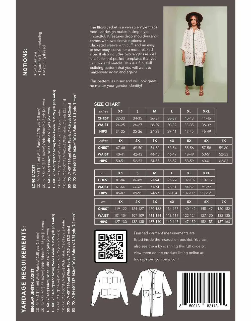 The Ilford Jacket Sewing Pattern, Friday Pattern Company