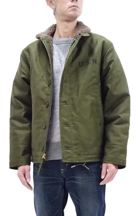 TOYS McCOY Jacket Men's Reproduction of US Navy N-1 Deck Jacket N1 Olive TMJ2335