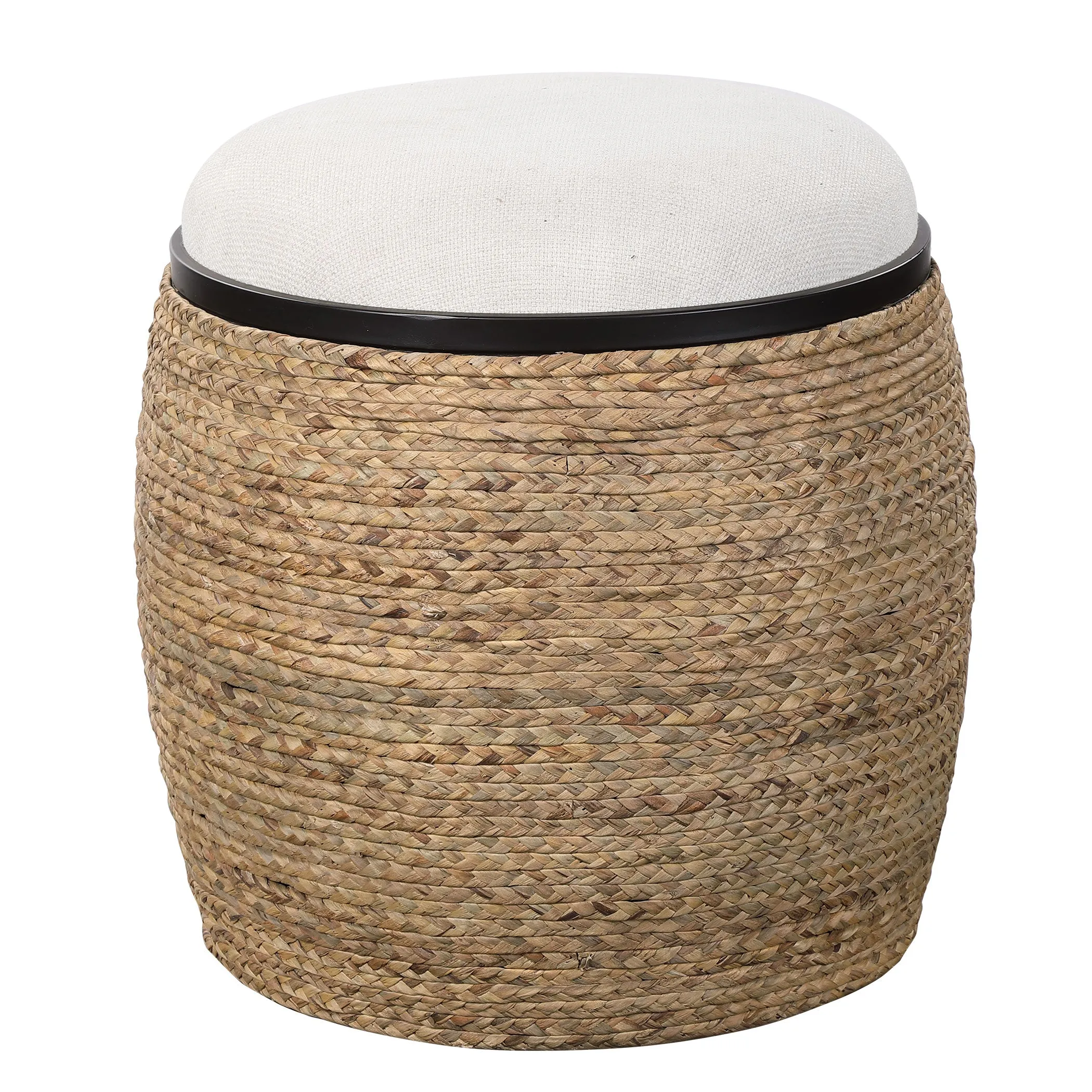 Uttermost Island Straw Accent Stool