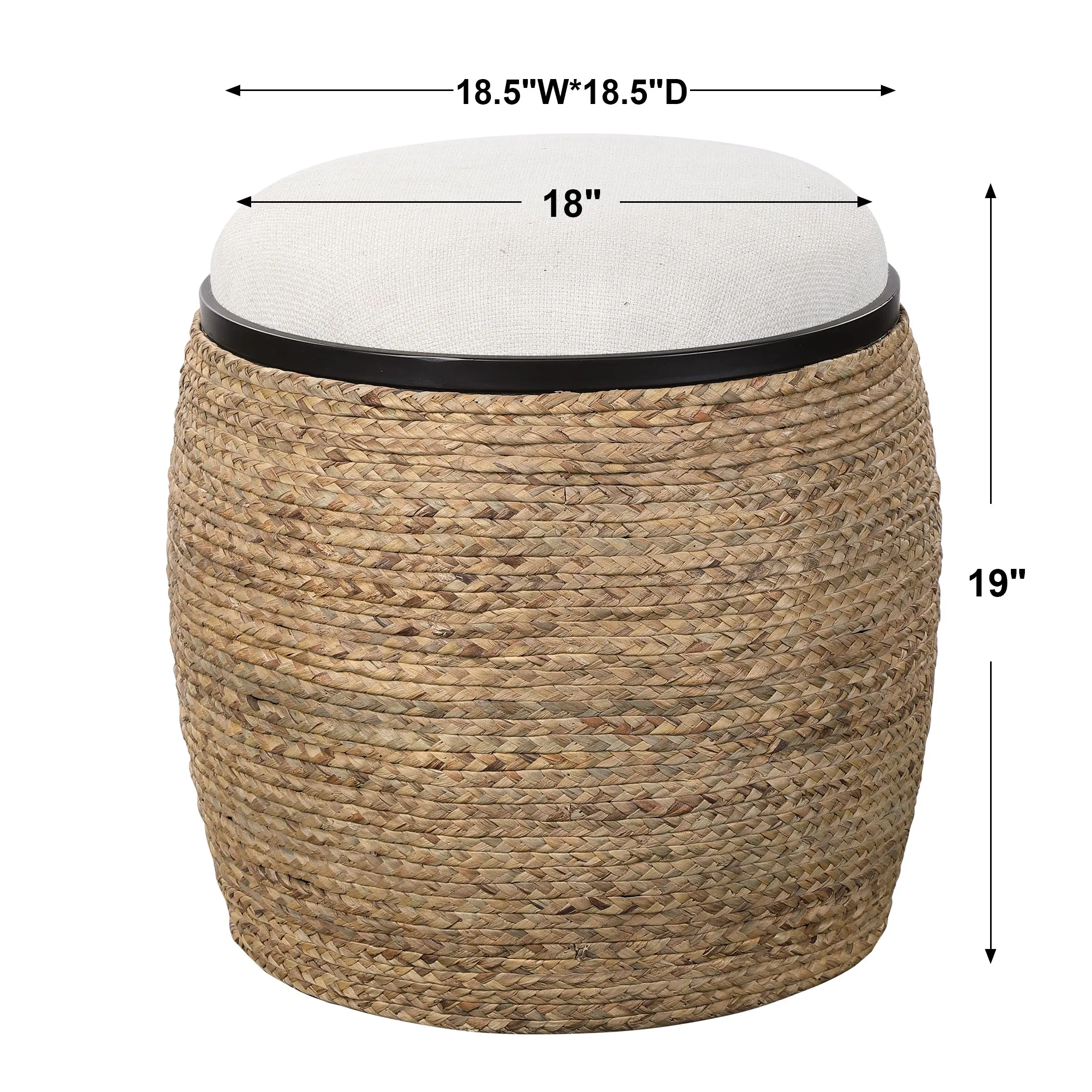 Uttermost Island Straw Accent Stool