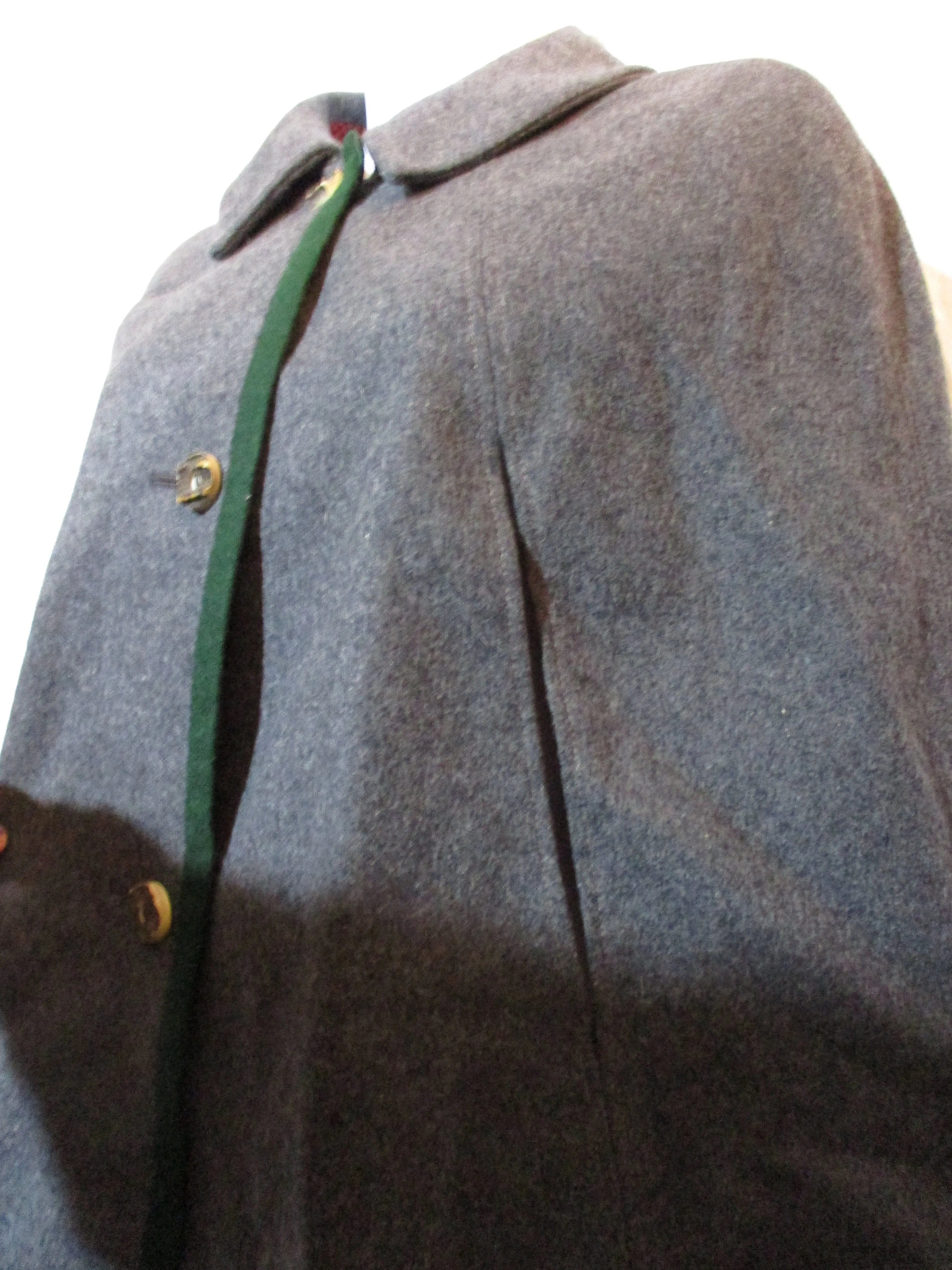 Vintage 1950s PEWENIT TYROL AUSTRIA WOOL jacket vest GRAY OKTOBERFEST Horn Buttons!