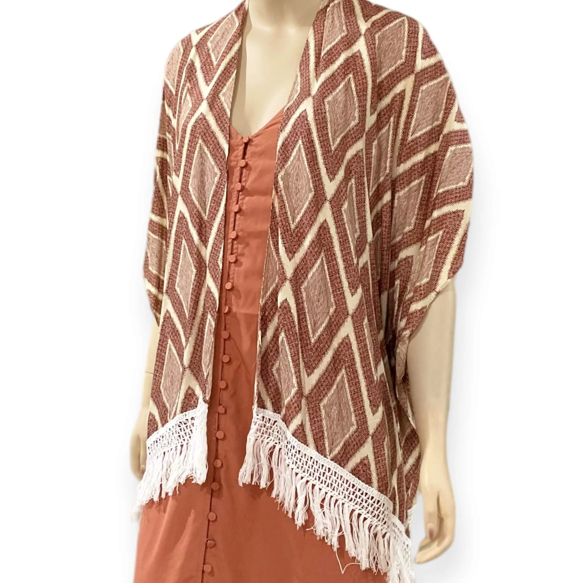 Women's Colorful Tassel Kimono Cardigan