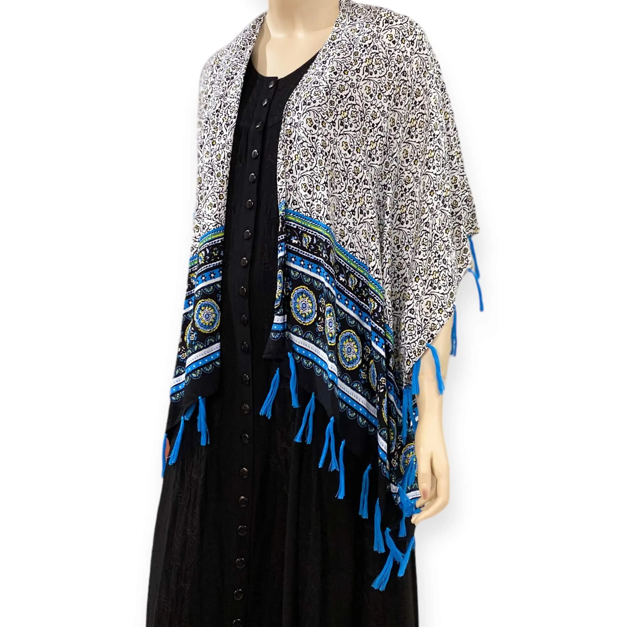 Women's Colorful Tassel Kimono Cardigan