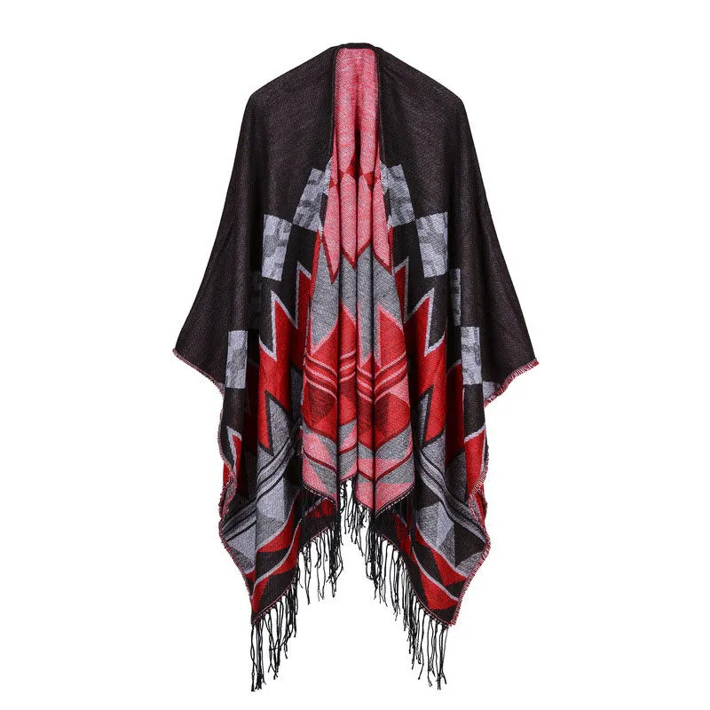 Women's Fashion Retro Poncho Scarf -  6 Colors